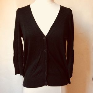 Juicy Couture black cardigan w/Rufflle back Sz M
